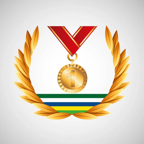 Médaille gagner Jeux olympiques emblème — Image vectorielle