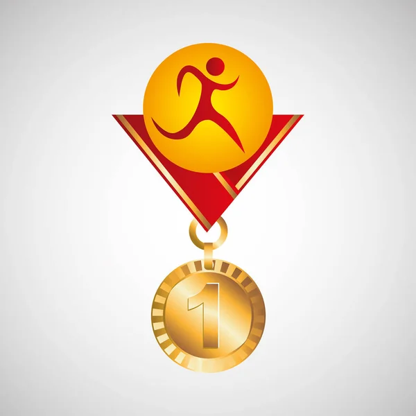 Złoty medal olimpijski w Lekkoatletyce ikona — Wektor stockowy