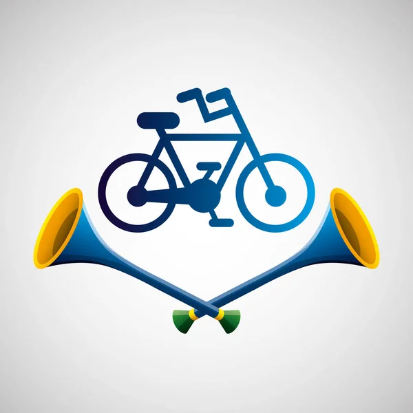 Ciclismo bicicleta deporte olímpico azul insignia — Vector de stock