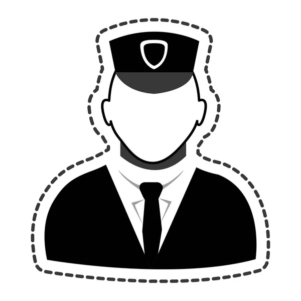 Polizei Agent Avatar-Ikone — Stockvektor