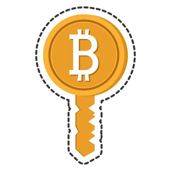 Llave de bitcoin icono aislado — Archivo Imágenes Vectoriales