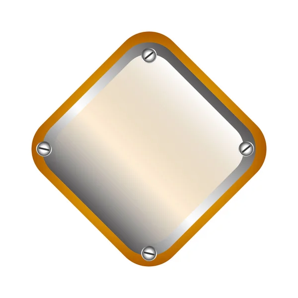 Plaque métallique icône isolée — Image vectorielle