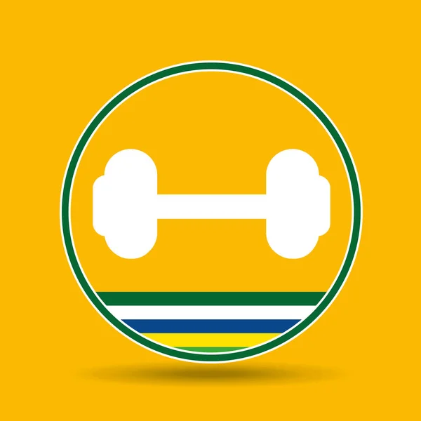 Ícone de emblema esporte peso barbell — Vetor de Stock