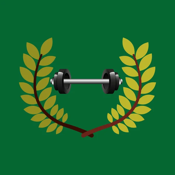 Barbell peso olímpico jogos emblema —  Vetores de Stock