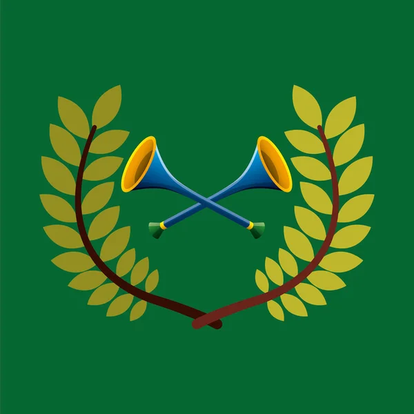 Vuvuzela emblema de juegos olímpicos — Vector de stock