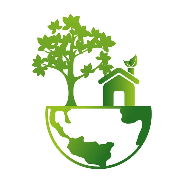 Ecology plant symbol icon — Stock Vector
