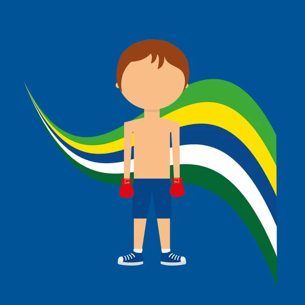 Лейбл мультипликационного бокса Бразилии — стоковый вектор