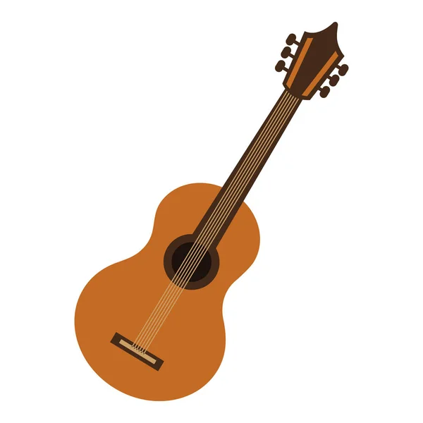 Ícone isolado acústico da guitarra — Vetor de Stock