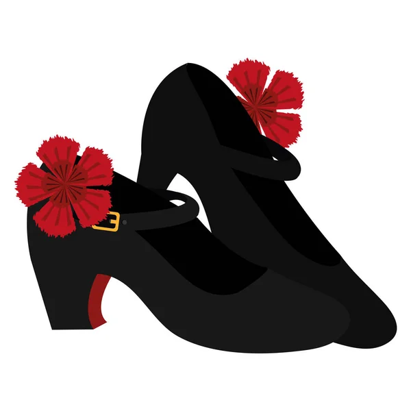 Traditional flamenco shoes icon — Stock Vector