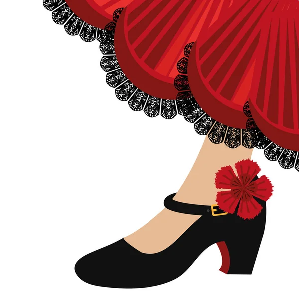 Icono de zapatos flamencos tradicionales — Archivo Imágenes Vectoriales