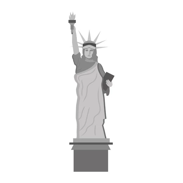 Statue de liberté icône repère — Image vectorielle