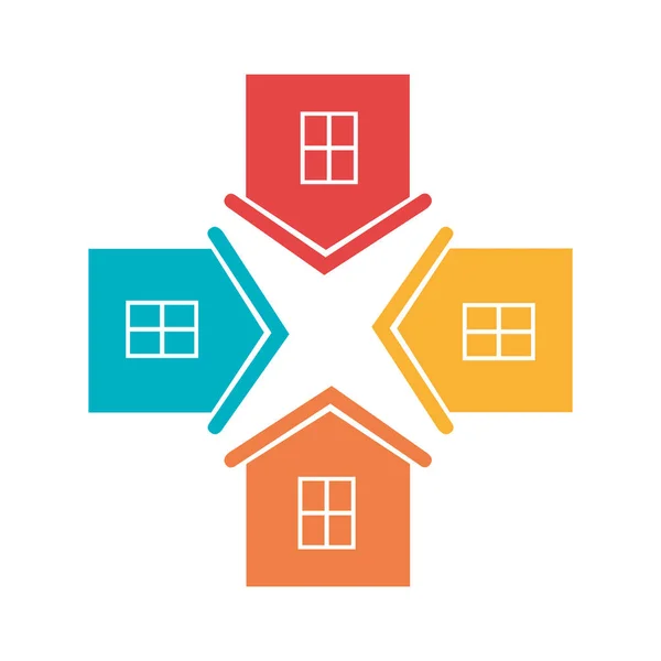 Maison emblème immobilier — Image vectorielle