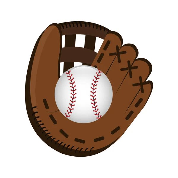 Icône de gant de baseball fond jaune — Image vectorielle