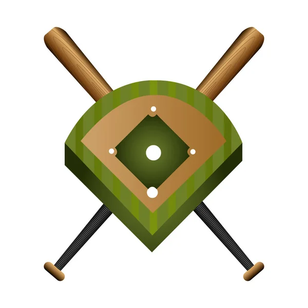Baseball pole rombu formularz ikona — Wektor stockowy