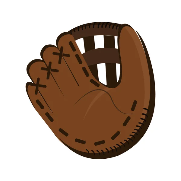 Icône de gant de baseball fond jaune — Image vectorielle