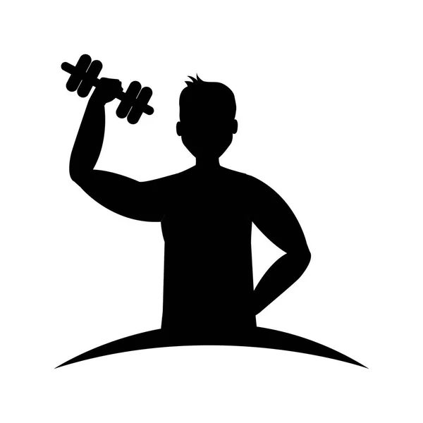 Levantamiento de pesas gimnasio aislado icono — Archivo Imágenes Vectoriales