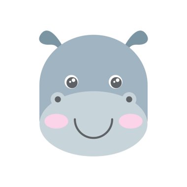 sevimli hippo hayvan izole simgesi