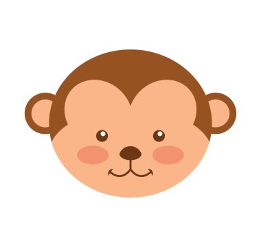 sevimli maymun hayvan izole simgesi
