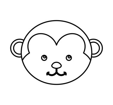 sevimli maymun hayvan izole simgesi