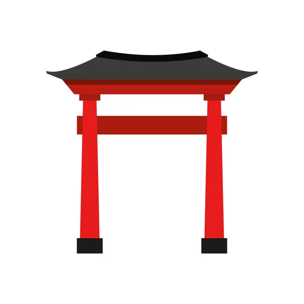 Japanese building isolated icon — Stock Vector