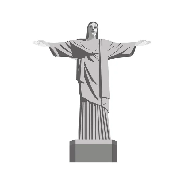 Cristo de corcovado ícone marco —  Vetores de Stock