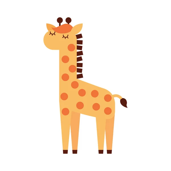 Schattig giraffe dierlijke pictogram — Stockvector