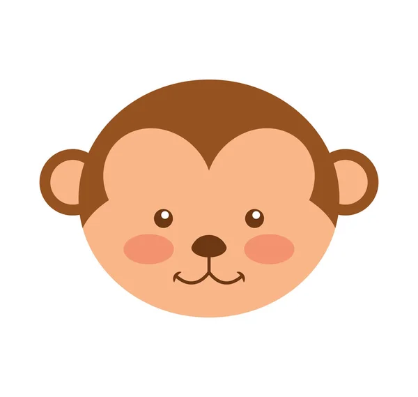 귀여운 원숭이 동물 격리 된 아이콘 — 스톡 벡터