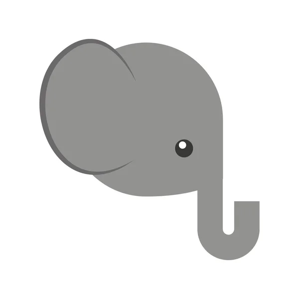 Lindo elefante animal icono — Vector de stock