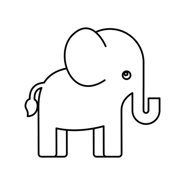 Lindo elefante animal icono — Vector de stock