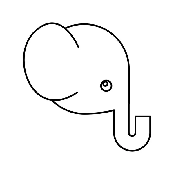 Lindo elefante animal icono — Vector de stock