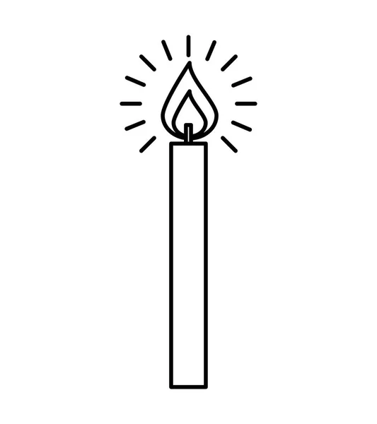 Свічка полум'я ізольована іконка — стоковий вектор