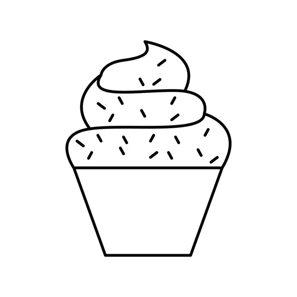 Finom cupcake édes elszigetelt ikon — Stock Vector