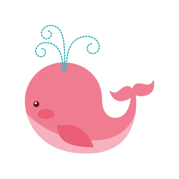 Schattig walvis geïsoleerde pictogram — Stockvector