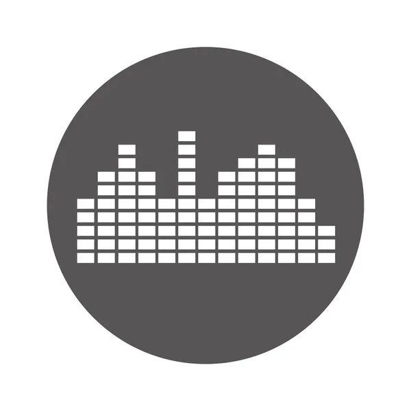 Ecualizador de audio aislado icono — Vector de stock