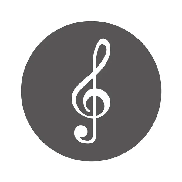 Geïsoleerde notitiepictogram muziek — Stockvector