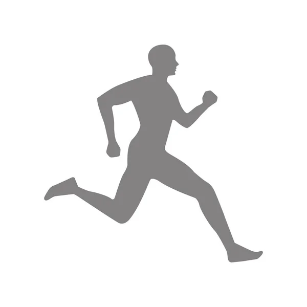 Atleta corriendo carácter icono — Vector de stock