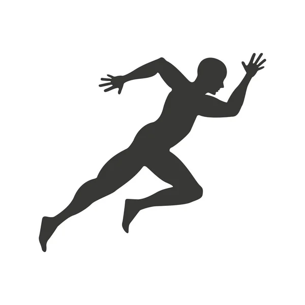 Athlete running character icon — Stock Vector