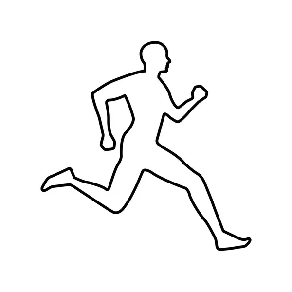 Athlete running character icon — Stock Vector