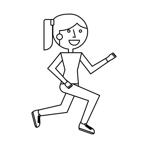 Atleta corriendo carácter icono — Vector de stock