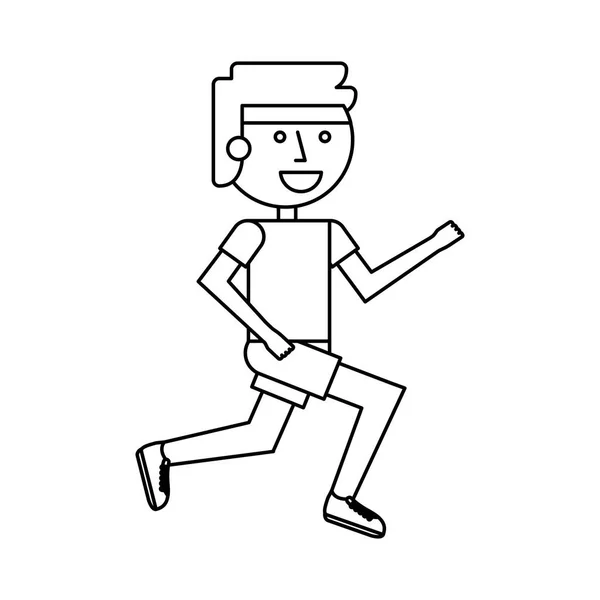 Atleta corriendo carácter icono — Archivo Imágenes Vectoriales