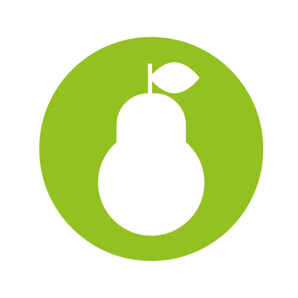 Pear fresh fruit isolated icon — Stock Vector