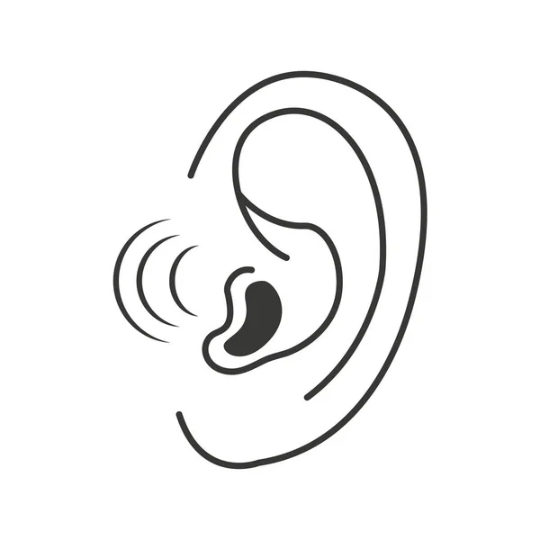 Ouvido ícone de órgão de áudio —  Vetores de Stock