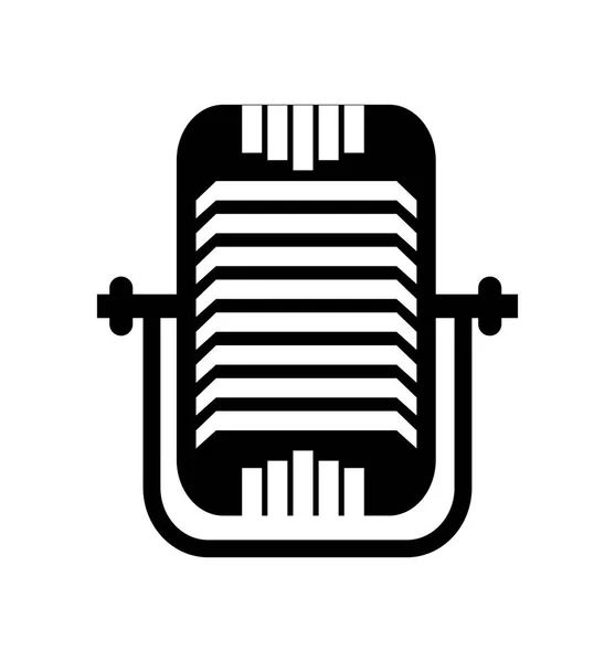 Ícone do dispositivo retro microfone — Vetor de Stock