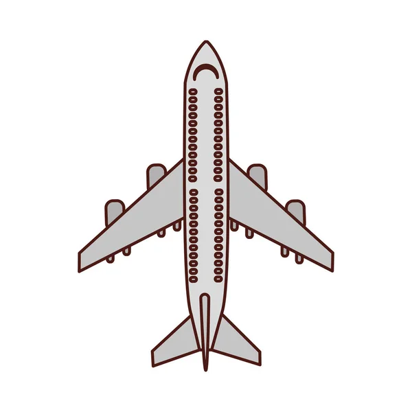 Avión volando icono aislado — Vector de stock