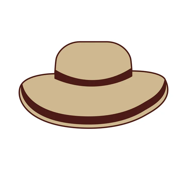 Chapeau de plage icône isolée — Image vectorielle