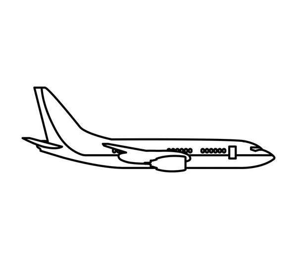 Avión volando icono aislado — Vector de stock