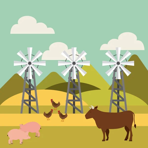 Diseño de granja y agricultura — Vector de stock