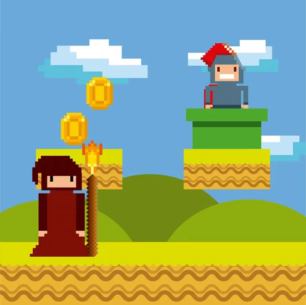 Počítačová hra pixel design — Stockový vektor