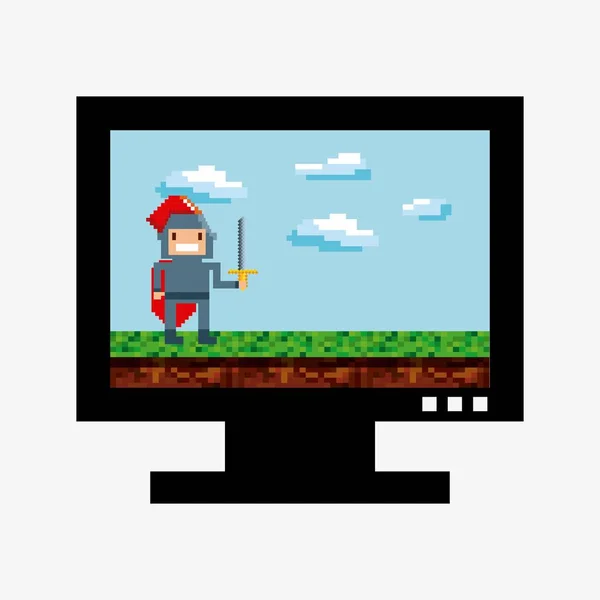 Video game pixel design — Stock Vector