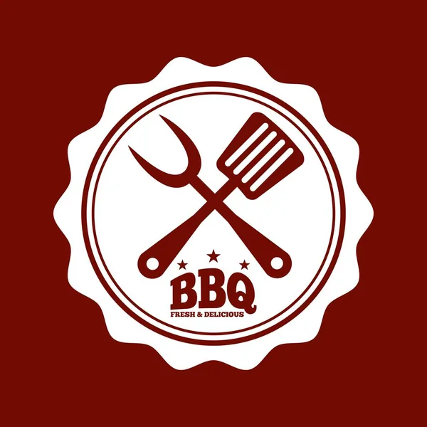 Bbq diseño fresco y delicioso — Archivo Imágenes Vectoriales